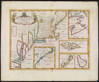 A New Map Of the most Considerable Plantations of the English in America Dedicated to His Highness William Duke of Glocester.