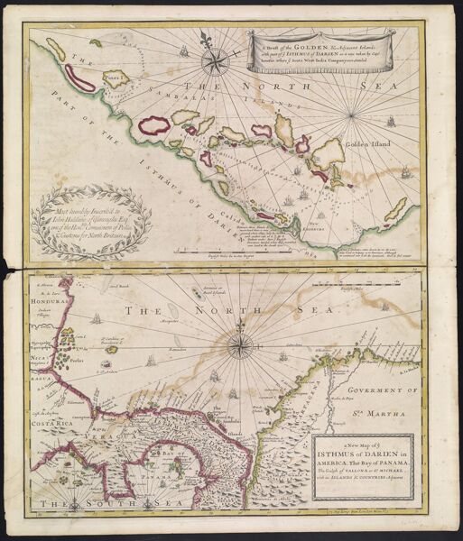 A new map of ye Isthmus of Darien in America, the Bay of Panama, the Gulph of Vallona or St. Michael with its islands & countries adjacent