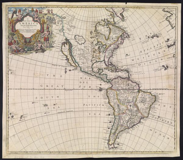 A New Map of America from the latest Observations Revis'd by I. Senex  Most humbly Inscrib'd to the Right Honorable The Earl of Berkshire & c., Deputy Earl Marshal of England