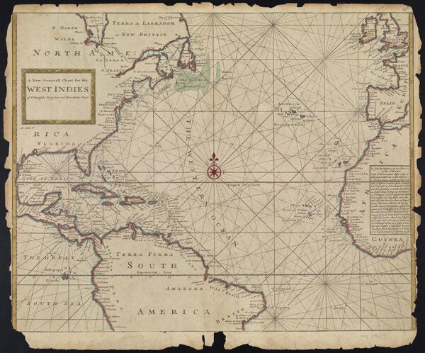A new Generall Chart for the West Indies of E. Wright's projection vul. Mercators Chart