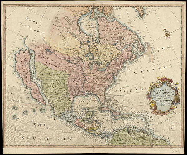 A Map of North America With the European Settlements & whatever else is remarkable in ye West Indies, from the latest and best observations.