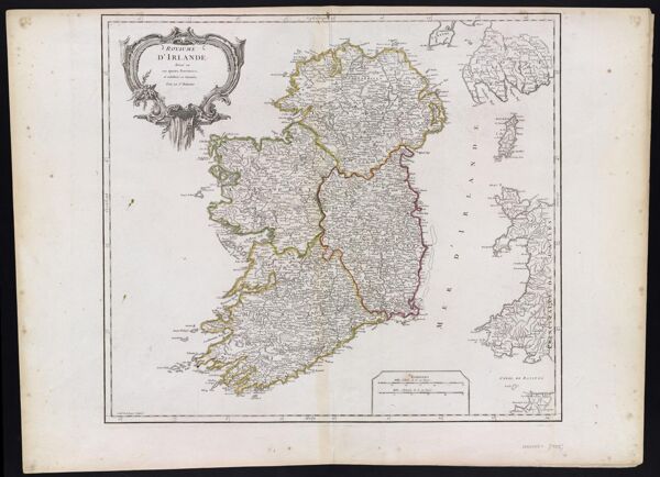 Royaume d'Irlande divisé en ses quatre Provinces, et subdivisé en comtés par le Sr. Robert