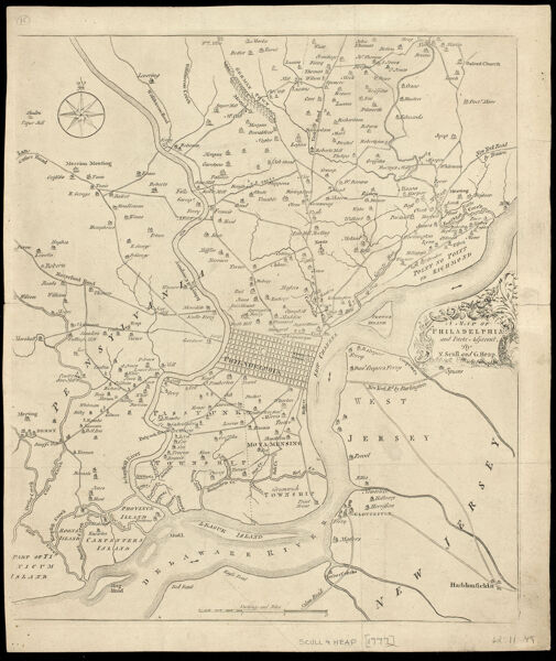 A Map of Philadelphia and Parts Adjacent. by N. Scull and G. Heap