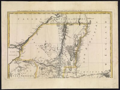 Carte geographique des Provinces de Neu-York et Neu-Jersey en Amerique publie par les Heritiers de Homann 1778. Avec Priv. des Sa. Maj. Imperiale