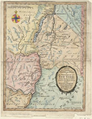 Part of the Counties of Charlotte and Albany, in the Province of New York; being the Seat of War between the King's Forces under Lieut. Gen. Burgoyne and the Rebel Army. By Thos. Kitchin Senr. Hydrographer to his Majesty.