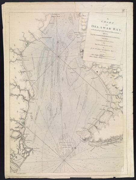 A Chart of Delawar Bay, with Soundings and Nautical Observations taken by Capt. Sir Andrew Snape Hammond of the Navy and others Composed and Published for The Use of Pilotage by J.F.W. Des Barres Esqr. June 1st. 1779.