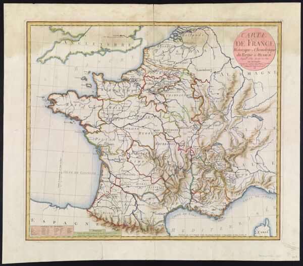 Carte de France Historique et Chronologique du Regne de Henri IV depuis 1589 jusqu'en 1610. Par Dezauche.
