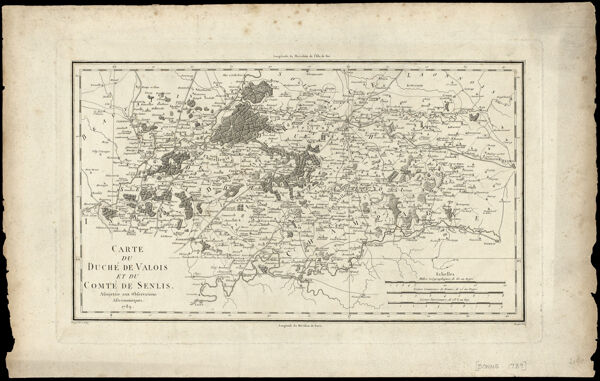 Carte du Duché‚ de Valois et du Comté de Senlis Asaujettie aux Observations Astronomiques. 1789.