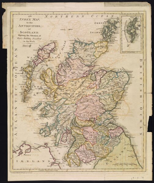 An Index Map, to the antiquities; of Scotland. Shewing the Situation of Every Building Described in this Work.