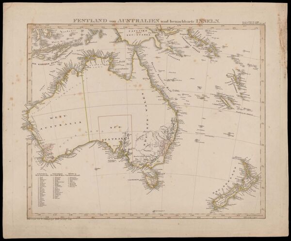 Festland von Australien und benachbarte Inseln.