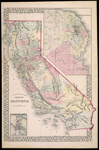 County Map of the State of California.