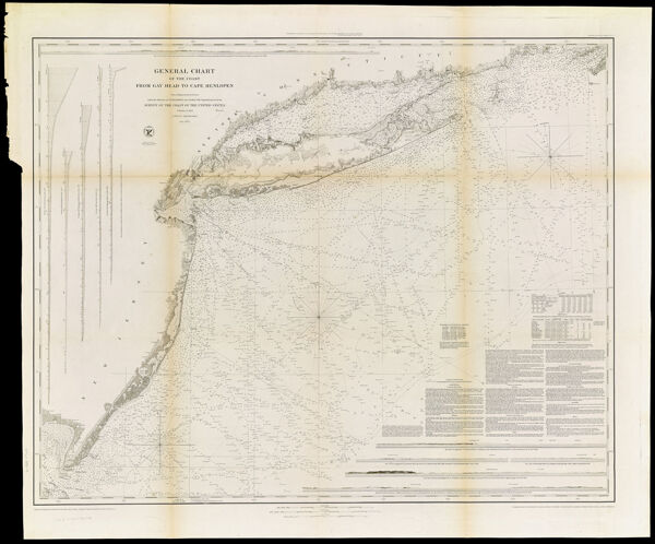 General Chart of the Coast from Gay Head to Cape Henlopen : From a Trigonometrical Survey under the direction of F.R. Hassler and A.D. Bache Superintendents of the Survey of the Coast of the United States Published in 1852