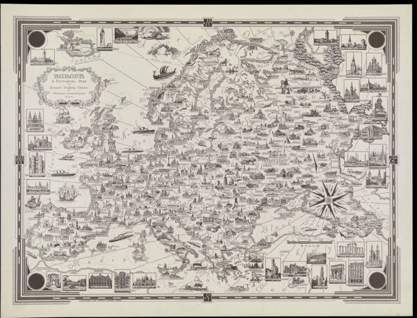 Europe a Pictorial Map by Ernest Dudley Chase