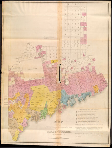 Map Exhibiting the principal original grants & sales of lands in the state of Maine. By Moses Greenleaf.