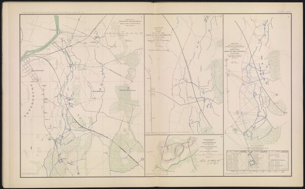 Engineer Office, 10th Army Corps, Sketch No. 8. of the road between Bermuda Hundred and enemy's first line of intrenchments on the North and Petersburg on the South.