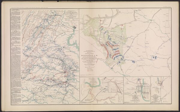 Engineer's Office, Military Division of the Gulf, Map No 6, Central Virginia, showing Maj. Gen. P. H. Sheridan's campaigns and marches of the cavalry under his command in 1864-1865.