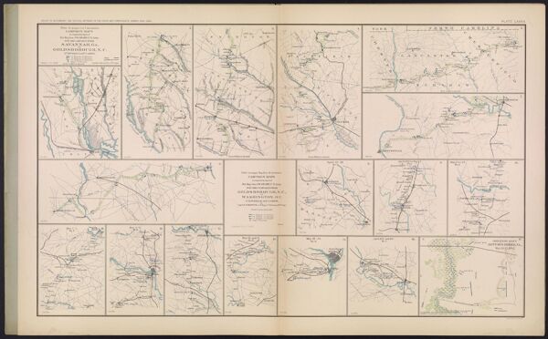 Title to maps 1 to 7 inclusive.  Campaign maps accompanying report of Bvt. Maj. Gen. J. W. Geary, U. S. Army, for the campaign from Savannah, GA., and Goldsborough, N.C. 2d Division, 20th Corps.