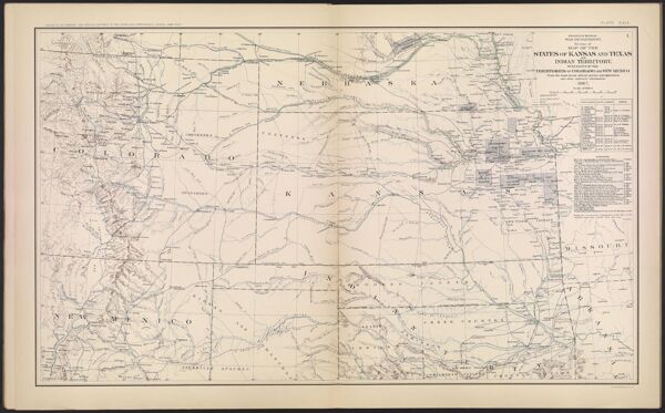 Engineer Bureau War Department.  Section of map of the states of Kansas and Texas and Indian territory, with parts of the territories of Colorado and New Mexico from the most recent official surveys and explorations and other authentic information.  1867.