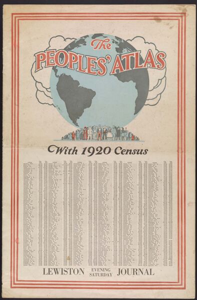 The People's Atlas With 1920 Census Lewiston Evening Saturday Journal