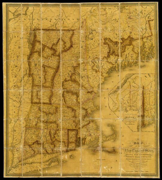 A Map of the New England States Maine New Hampshire Vermont Massachusetts Rhode Island & Connecticut with the adjacent parts of New York & Lower Canada Compiled and Published by Nathan Hale Boston 1826