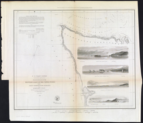 U.S. Coast Survey, A. D. Bache. Superintendent, Reconnaissance of the Western Coast of the United States from Gray's Harbor to the Entrance of Admiralty Inlet, By the Hyrographie Party under the command of Lieut. James Alden U.S.N. Asst.