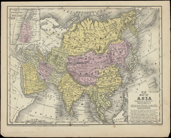 Map of Asia Engraved to illustrate Mitchell's School and Family Geography