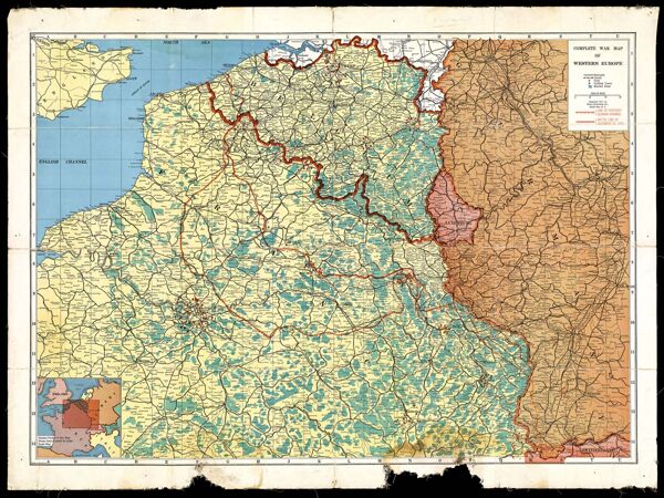 Complete war map of western Europe