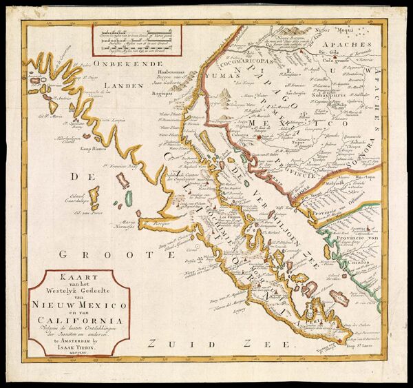 Kaart van het Westelyk Gedeelte van Nieuw Mexico en van California : volgens de taatste ontdekkingen der Jeuiten en anderen