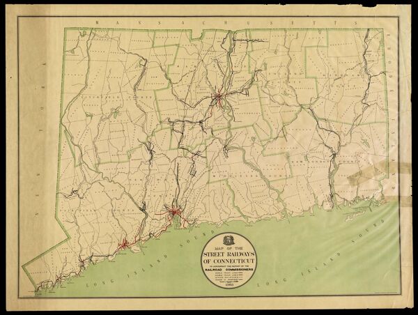 Map of the street railways of Connecticut : to accompany the report of the Railroad Commissioners