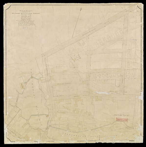 Plan of Property belonging to the Westbrook Manufacturing Company, Saccarappa Village, Westbrook Maine