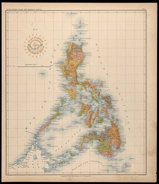 No. 2. Mapa General. Islas Filipinas Observatorio de Manila
