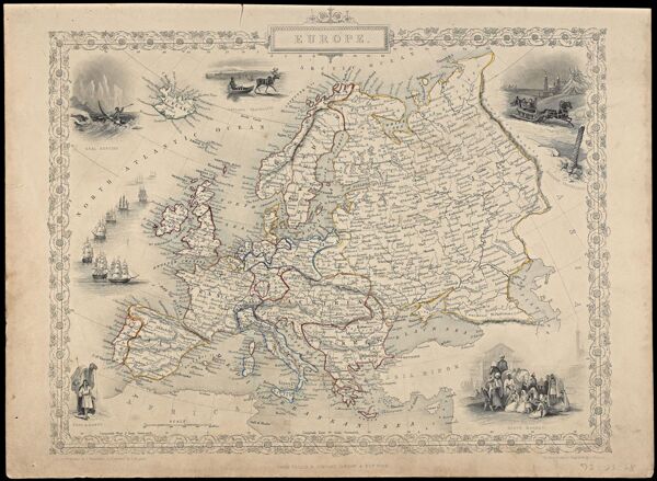 Europe the map drawn & engraved by J. Rapkin the illustrations by H. Warren & engraved by J. Rogers