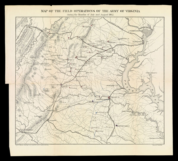Map of the Field Operations of the Army of Virginia during the months of July and August 1862