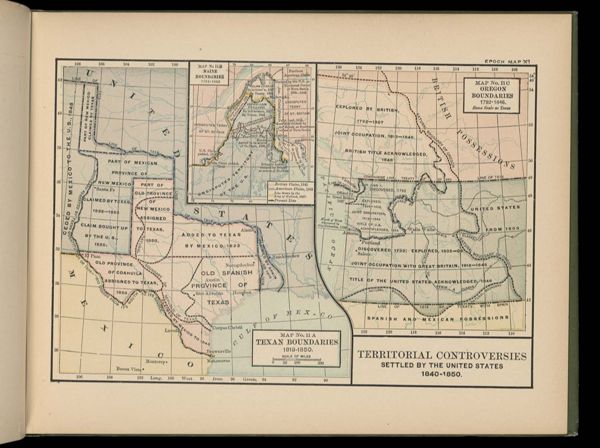 Territorial Controversies Settled by the United States 1840-1850.