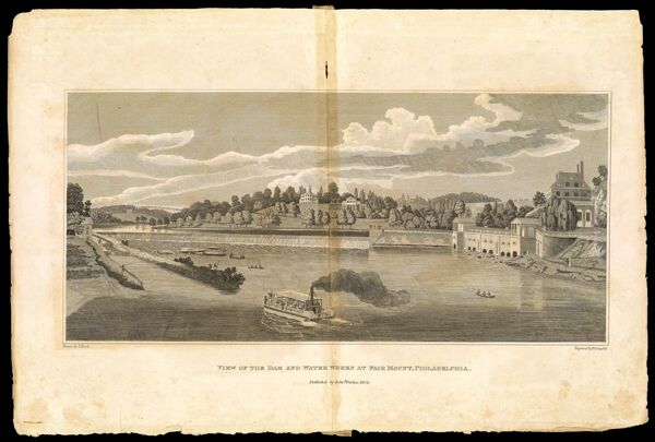 View of the dam and water works at Fairmount, Philadelphia