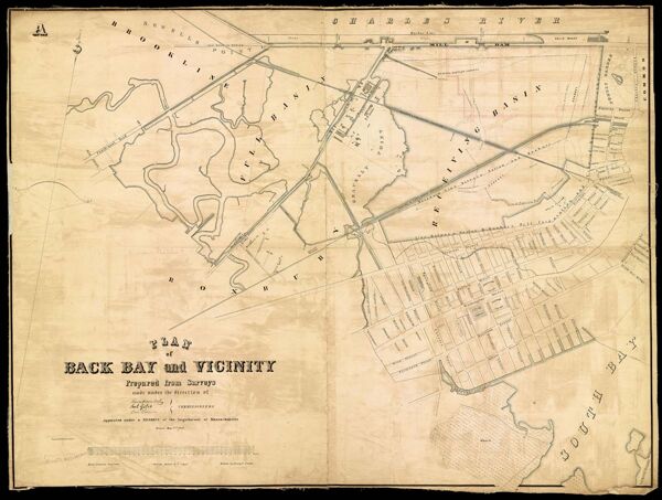 Plan of Back Bay and vicinity : prepared from surveys made under the direction of Simon Greenleaf, Joel Giles, Ezra Lincoln, commissioners appointed under a resolve of the legislature of Massachusetts, passed May 3rd, 1850