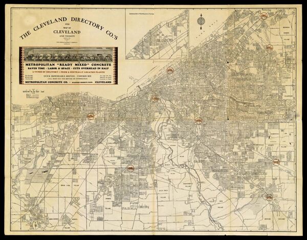 The Cleveland Directory Co.'s 1930 Map of Cleveland and Vicinity