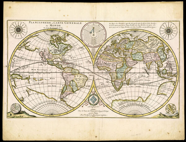 Planisphere, ou Carte generale du Monde par P. Du-Val Geographe du Roy.
