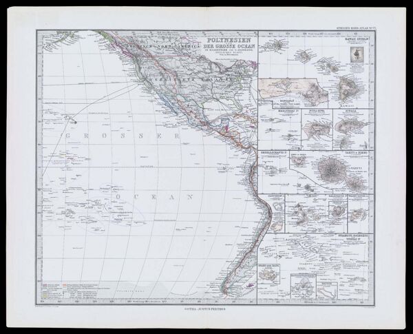 Polynesien un der Grosse Ocean in Maasstabe von 1: 40,000,000 Osliches Blatt von A. Petermann.