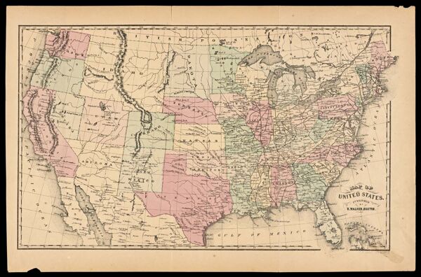 Map of the United States, Published by S. Walker, Boston