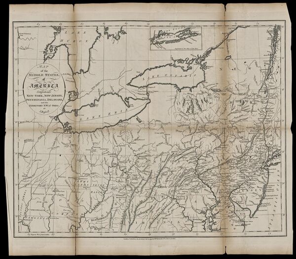 Map of the middle states, of America. : Comprehending New-York, New-Jersey, Pennsylvania, Delaware, and the territory N.W. of Ohio.