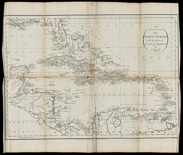 An Accurate Map of the West Indies with the adjacent coast of America; by J. Russell.