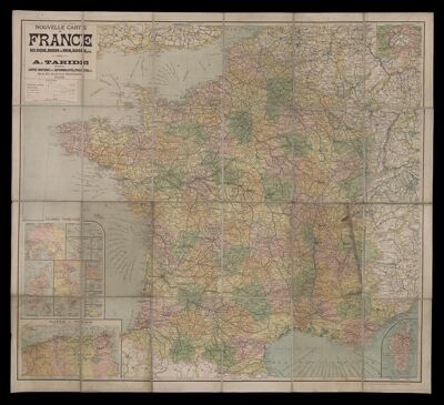 Nouvelle Carte de France, Belgique, bords du Rhin, Suisse, etc.