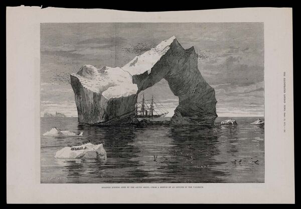 Gigantic iceberg seen by the Arctic ships.  From a sketch by an officer of the Valorous.