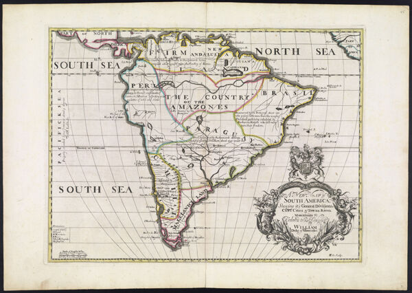 A New Map of South America, Shewing it's General Divisions, Chief Cities & Towns; Rivers, Mountains & c.