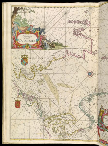 Pascaarte Van de Noord Zee [with manuscript 2. found in upper right hand corner]