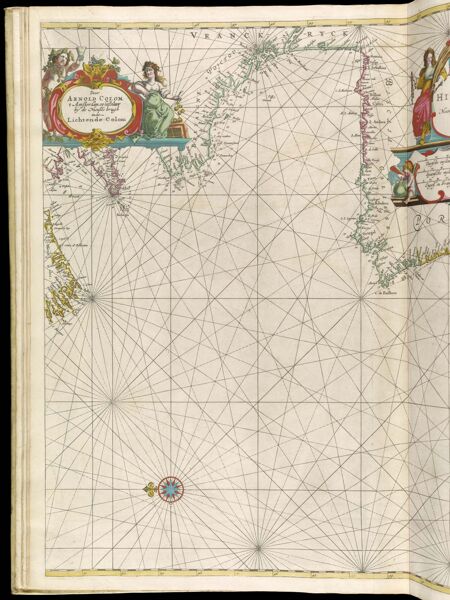 Pascaarte van Hispangien van de Noord zyde van Yrlandt-tot de Stract. [with manuscript 6. found in upper right hand corner]