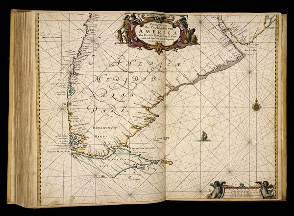 Paskaarte van Het Zuydelijckste van America van Rio de la Plata, tot Caap de Hoorn, ende inde Zuyd Zee, tot B. de Koquimbo. Nieuwlÿcks Vÿtgegeven Anno 1666