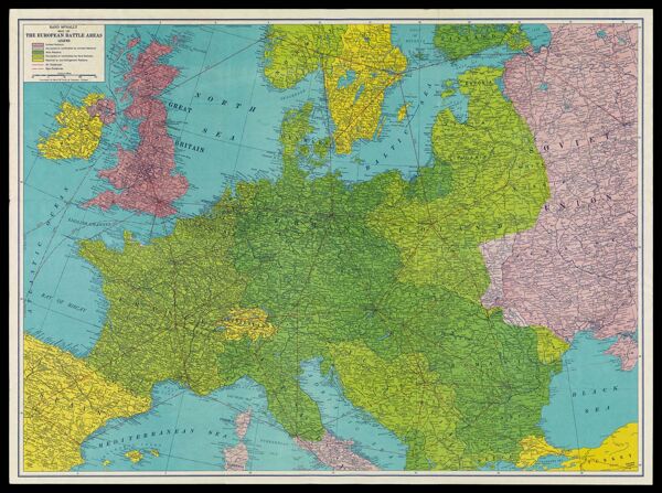 Rand McNally map of the European battle areas