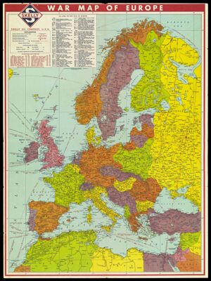 Victory war map of Europe and the Far East